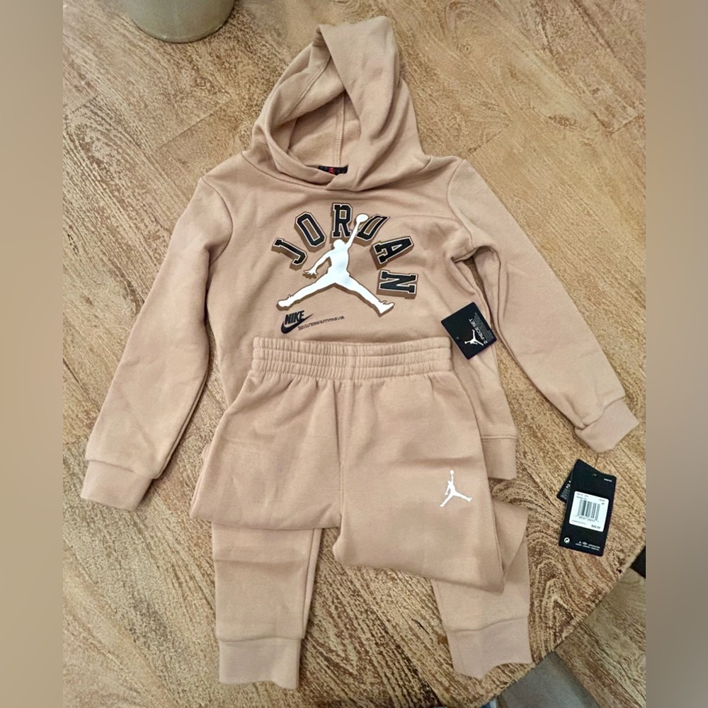 Jordan Tan Hoodie and Jogger Set- Boys 4T- NWT